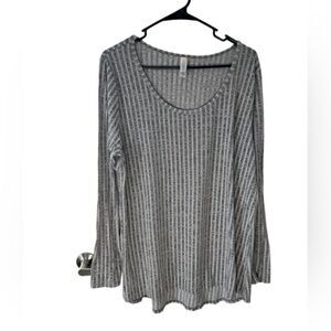 LuLaRoe Striped Grey Lightweight Sweater